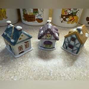 1991 Readers Digest Charming Holiday Bell House Village Ornaments Set of 3
